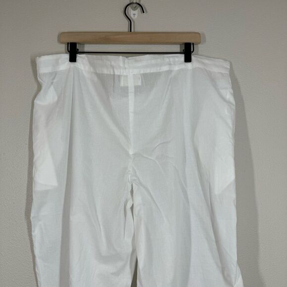 Honeydove Vintage Straight Leg White Cotton Drawstring Pants Lightweight OS - Picture 6 of 8